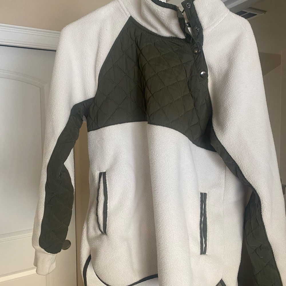 Abercrombie Asymmetrical Snap Fleece Jacket